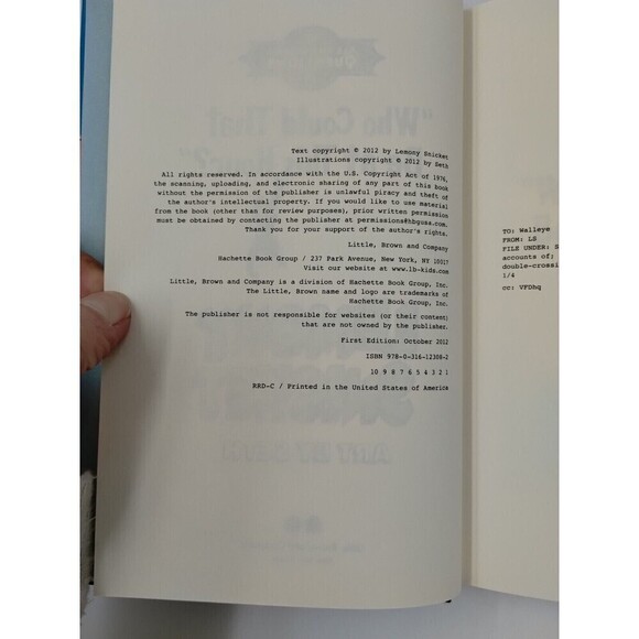 Lemony Snicket Who Could That Be at This Hour? 2012 HC DJ New First Ed - Picture 8 of 8